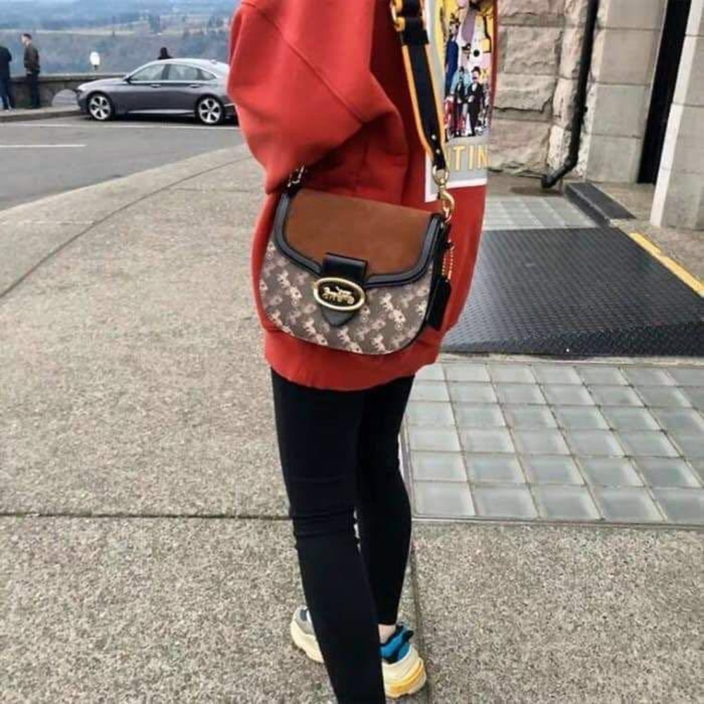Coach Kat Saddle Bag 20 with Horse and Carriage print - Picture 11 of 15